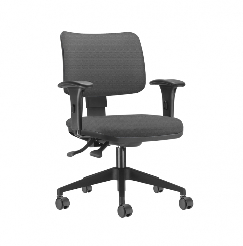 Cadeira Secretária com Braço Regulável Paraná - Cadeira de Escritório Tipo Secretária